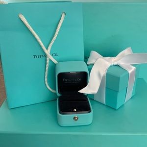 Tiffany & Co Engagement Ring Presentation Box Blue Leather New- Valentine's Day